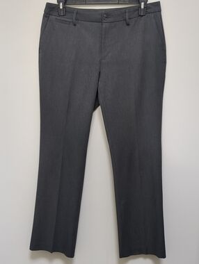 Eddie Bauer Women’s Curvy Fit Gray Office Career Trouser Dress Pants 12